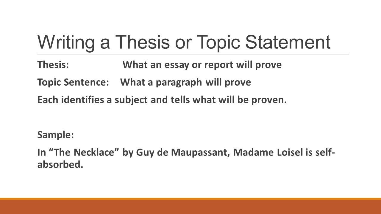 How should a thesis statement of 